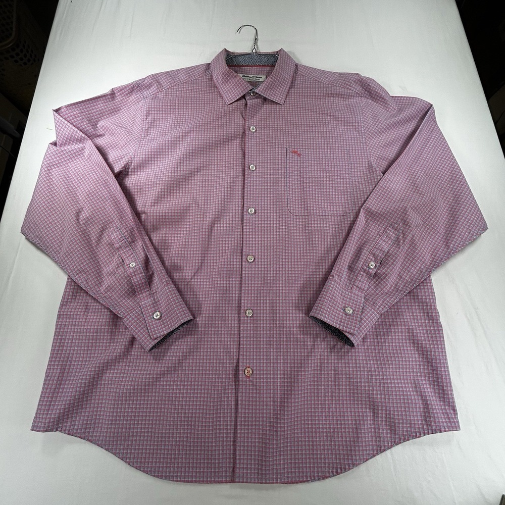 Tommy Bahama XL The Newport Coast Long Sleeve Button Down Pink Men's Preppy